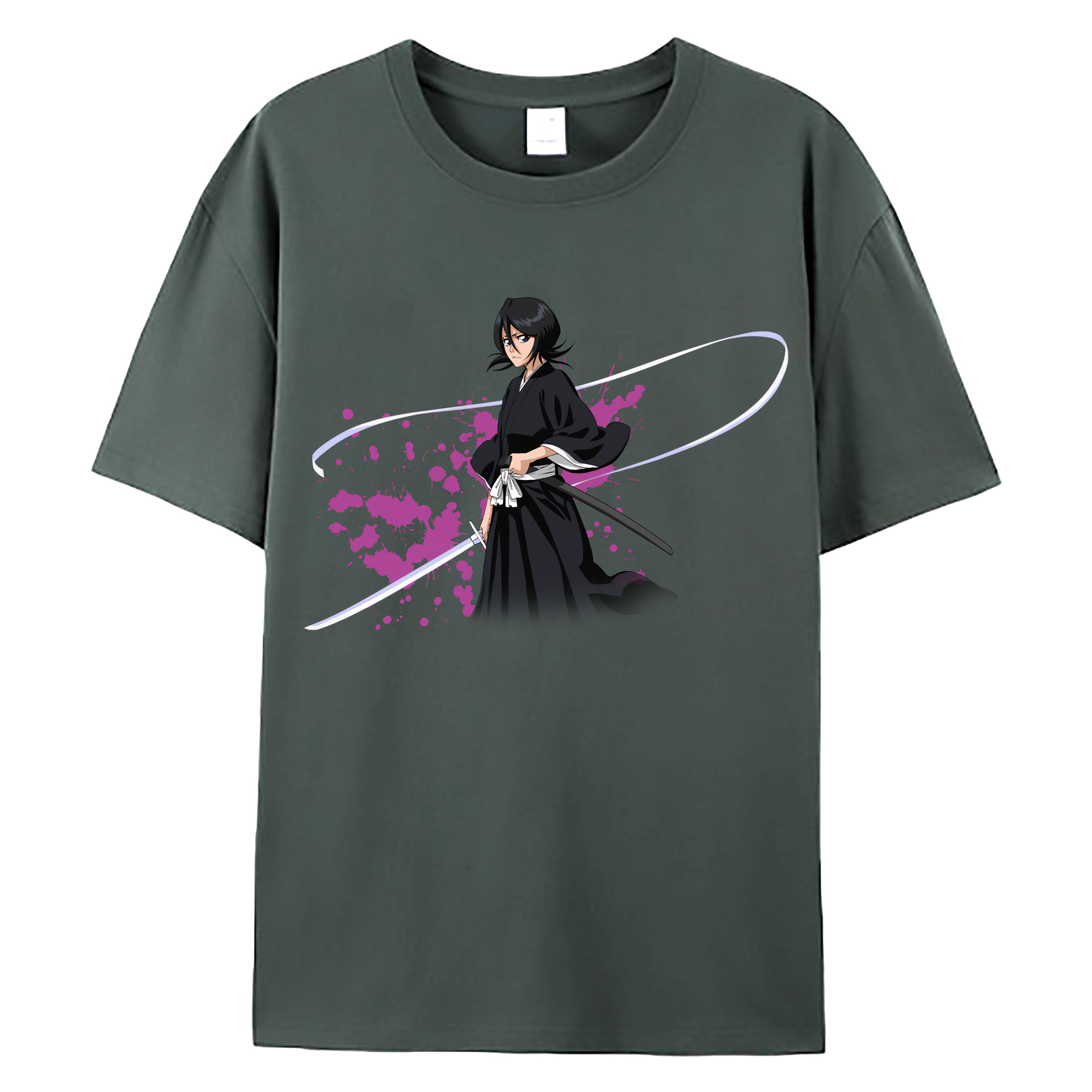 （画像用） ブリーチ 朽木ルキア BLEACH Kuchiki Rukia 綿100％ メンズ半袖Tシャツ｜肌触りやわらか＆通気性
